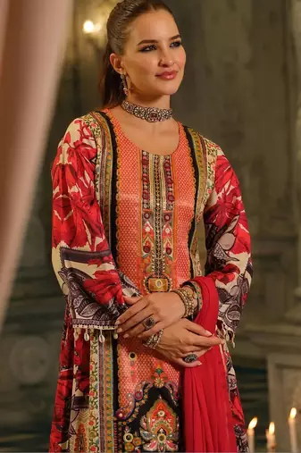 Women Ethnic Motifs Printed Regular Mirror Work Kurta with Palazzos & With Dupatta