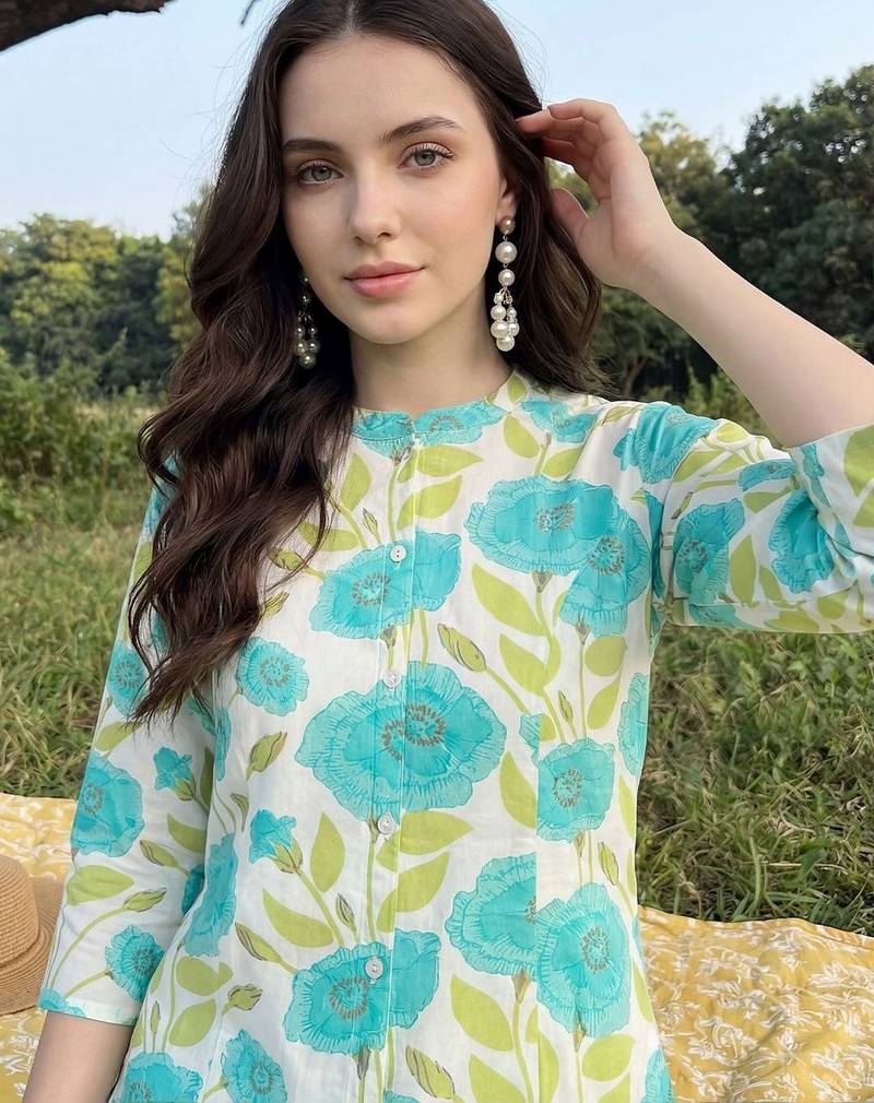 Women Floral Printed Regular Kurta with Palazzos