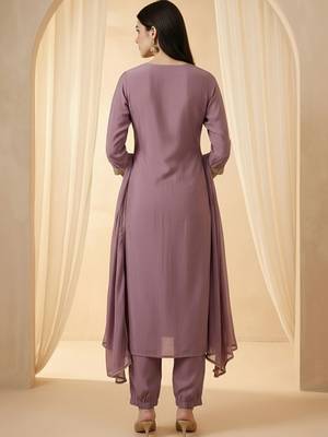 Women Ethnic Motifs Embroidered Regular Kurta with Trousers & With Dupatta 5