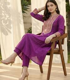 Women Ethnic Motifs Embroidered Pleated Mirror Work Kurta with Trousers