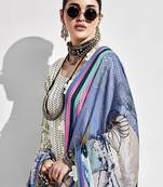Women Embroidered Regular Thread Work Kurta with Trousers & With Dupatta