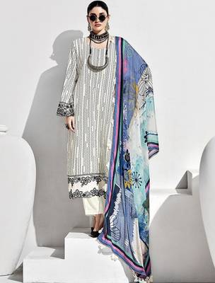 Women Embroidered Regular Thread Work Kurta with Trousers & With Dupatta 4