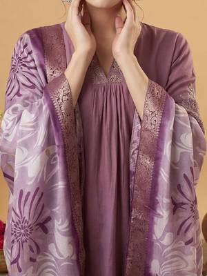 Women Ethnic Motifs Embroidered Regular Thread Work Kurta with Trousers & With Dupatta 3