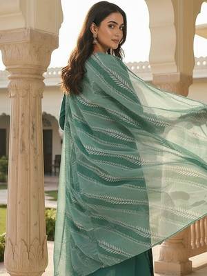 Women Ethnic Motifs Embroidered Regular Thread Work Kurta with Trousers & With Dupatta 3