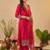 Women Embroidered Regular Thread Work Kurta with Trousers & With Dupatta