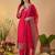 Women Embroidered Regular Thread Work Kurta with Trousers & With Dupatta