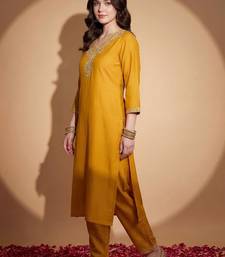 Women Ethnic Motifs Embroidered Regular Sequinned Kurta with Trousers