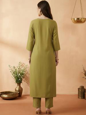Women Ethnic Motifs Embroidered Regular Mirror Work Kurta with Trousers & With Dupatta 5
