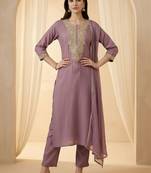 Women Ethnic Motifs Embroidered Regular Kurta with Trousers & With Dupatta