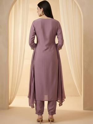 Women Ethnic Motifs Embroidered Regular Kurta with Trousers & With Dupatta 4