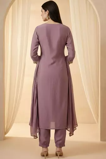 Women Ethnic Motifs Embroidered Regular Kurta with Trousers & With Dupatta
