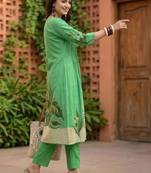 Women Animal Printed Regular Pure Cotton Kurta with Trousers