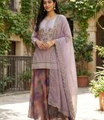 Women's Beautiful Embroidery Work Fendy Satin Fabric Straight Kurta Palazzo and Dupatta Set