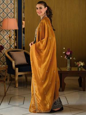 Women Paisley Embroidered Regular Beads and Stones Kurta with Palazzos & With Dupatta 3