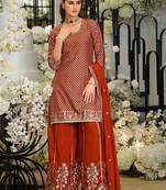 Women Ethnic Motifs Embroidered Regular Sequinned Kurta with Palazzos & With Dupatta