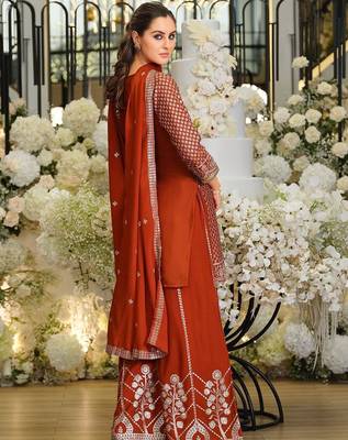 Women Ethnic Motifs Embroidered Regular Sequinned Kurta with Palazzos & With Dupatta 6