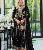 Women Ethnic Motifs Embroidered Panelled Sequinned Kurta with Palazzos & With Dupatta