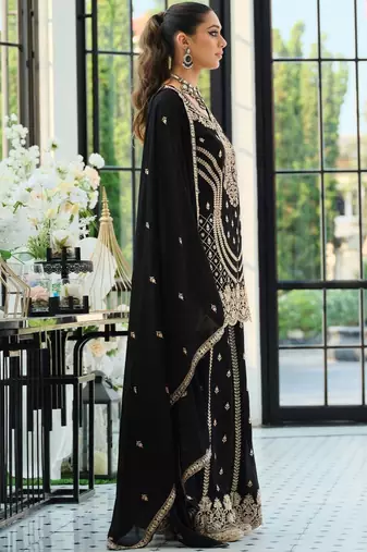Women Ethnic Motifs Embroidered Panelled Sequinned Kurta with Palazzos & With Dupatta