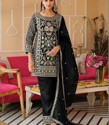 Women Floral Embroidered Panelled Sequinned Kurta with Trousers & With Dupatta