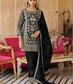 Women Floral Embroidered Panelled Sequinned Kurta with Trousers & With Dupatta
