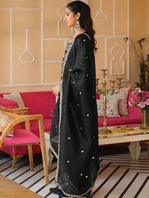 Women Floral Embroidered Panelled Sequinned Kurta with Trousers & With Dupatta 3