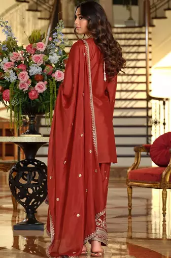 Women Ethnic Motifs Embroidered Regular Thread Work Kurta with Salwar & With Dupatta