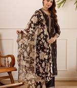 Women Ethnic Motifs Embroidered Regular Kurta with Palazzos & With Dupatta