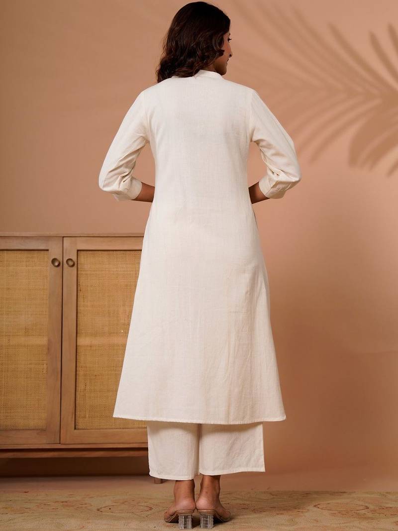 Women Floral Embroidered Regular Sequinned Kurta with Palazzos
