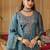 Women Floral Embroidered Panelled Beads and Stones Kurta with Trousers & With Dupatta