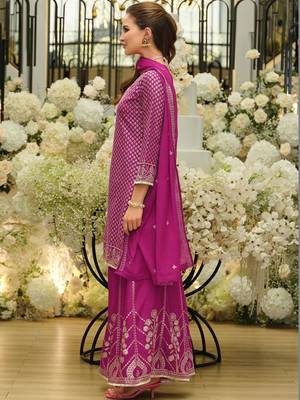 Women Ethnic Motifs Embroidered Regular Sequinned Kurta with Palazzos & With Dupatta 6