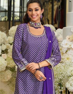 Women Ethnic Motifs Embroidered Regular Sequinned Kurta with Palazzos & With Dupatta 2