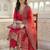 Women Embroidered Regular Thread Work Kurta with Trousers & With Dupatta