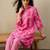 Women Floral Printed Regular Thread Work Pure Cotton Kurta with Trousers