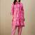 Women Floral Printed Regular Thread Work Pure Cotton Kurta with Trousers