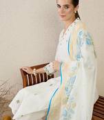 Women Floral Embroidered Regular Thread Work Pure Cotton Kurta with Trousers & With Dupatta