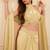 Cream  colour crepe drape skirt set with heavy hand embroidered blouse and dupatta