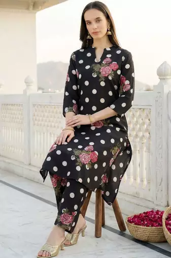 Women Floral Printed Regular Pure Cotton Kurta with Trousers