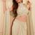 Dull ivory crepe drape skirt set with heavy hand embroidered blouse and dupatta