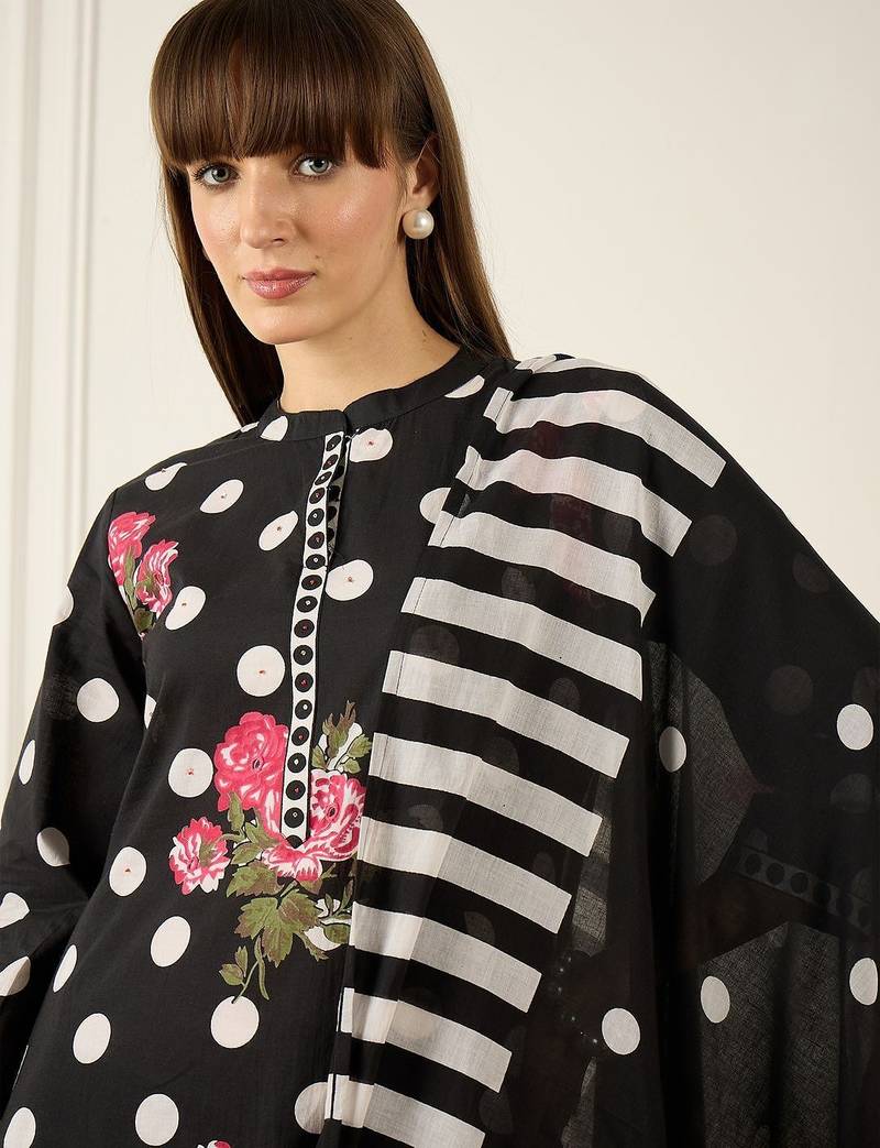 Women Floral Printed Regular Pure Cotton Kurta with Trousers & With Dupatta