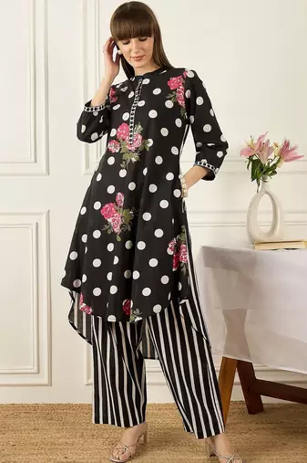 Women Floral Printed Regular Pure Cotton Kurta with Trousers & With Dupatta