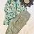Teal blue floral kurta set