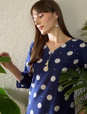 Women Ethnic Motifs Printed Regular Sequinned Pure Cotton Kurta with Palazzos 2
