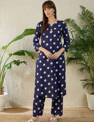 Women Ethnic Motifs Printed Regular Sequinned Pure Cotton Kurta with Palazzos 6