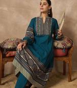 Women Printed Regular Mirror Work Pure Cotton Kurta with Trousers