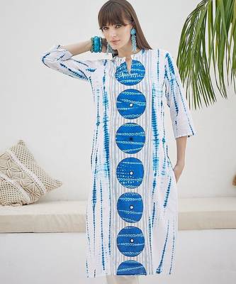 Women Printed Regular Pure Cotton Kurta with Trousers & With Dupatta 4