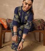 Women Printed Regular Sequinned Pure Cotton Kurta with Palazzos