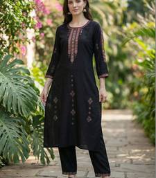 Women Ethnic Motifs Embroidered Regular Thread Work Kurta with Trousers