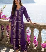 Women Printed Regular Beads and Stones Kurta with Palazzos