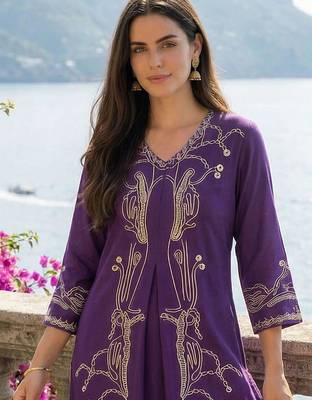 Women Printed Regular Beads and Stones Kurta with Palazzos 3