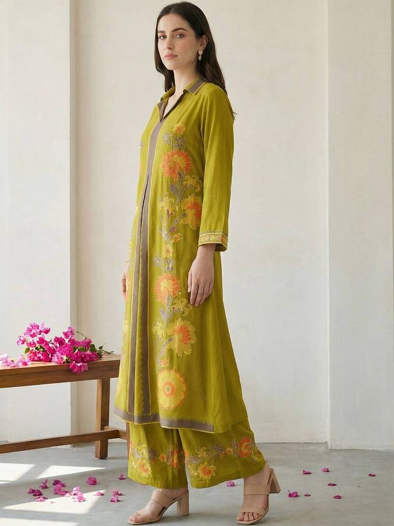 Women Floral Printed Regular Kurta with Palazzos